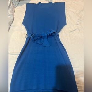 Elegant Blue Dress with Belt